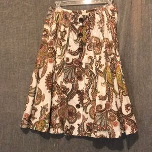CAbi | Paisley pattern multi color skirt